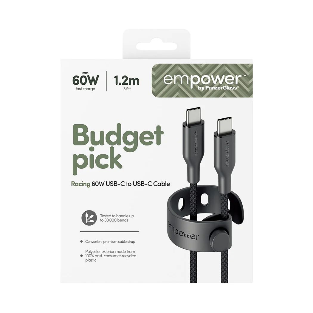 PanzerGlass 60W USB-C to USB-C USB 2.0 cable 1,2m Black