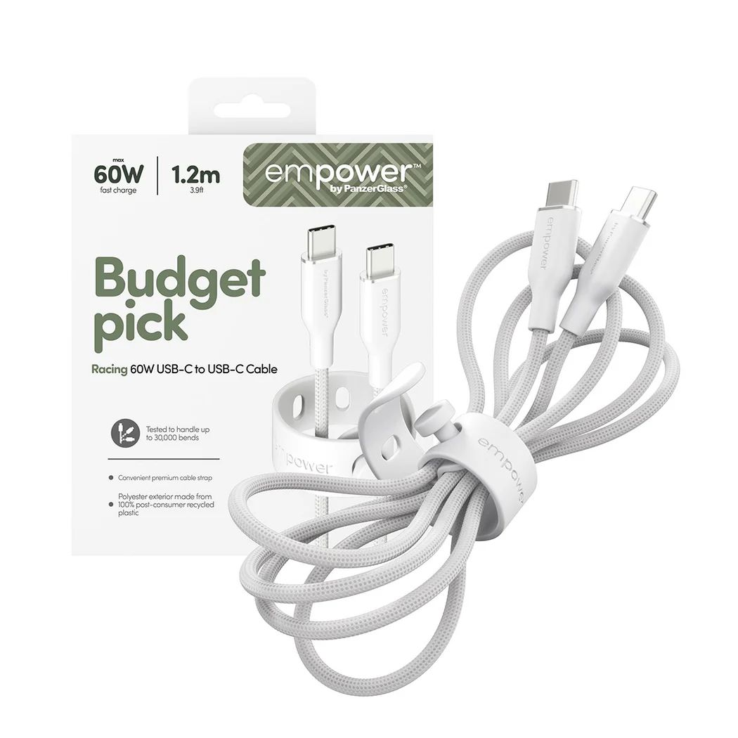 PanzerGlass 60W USB-C to USB-C USB 2.0 cable 1,2m White