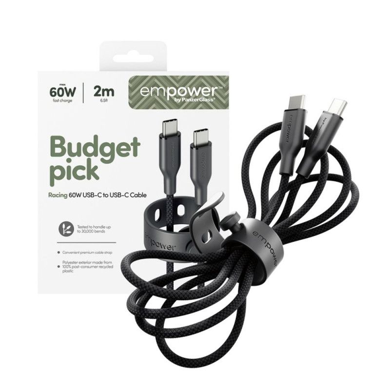 PanzerGlass 60W USB-C to USB-C USB 2.0 cable 2m Black