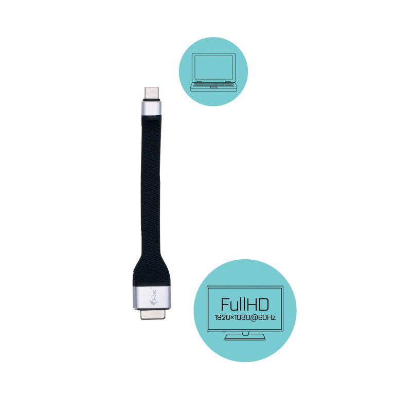 I-TEC USB-C Flat VGA Adapter 1920 x 1080p/60Hz Black
