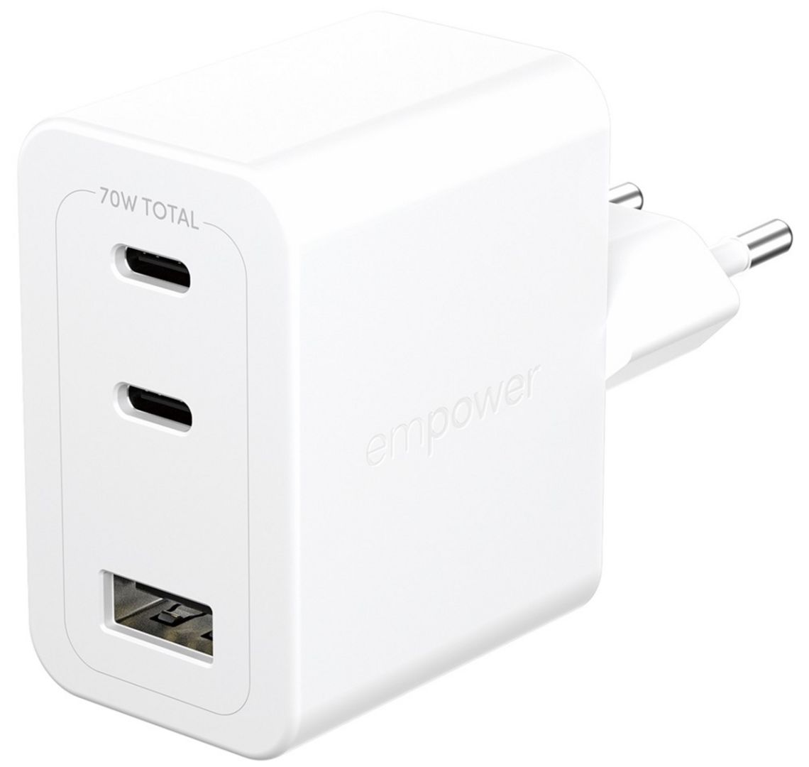 PanzerGlass 70W 2x USB-C 1x USB-A charger White
