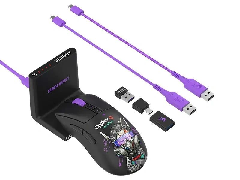 A4-Tech Bloody R73 Ultra Duo Gaming Wireless Mouse Cypher Ghost