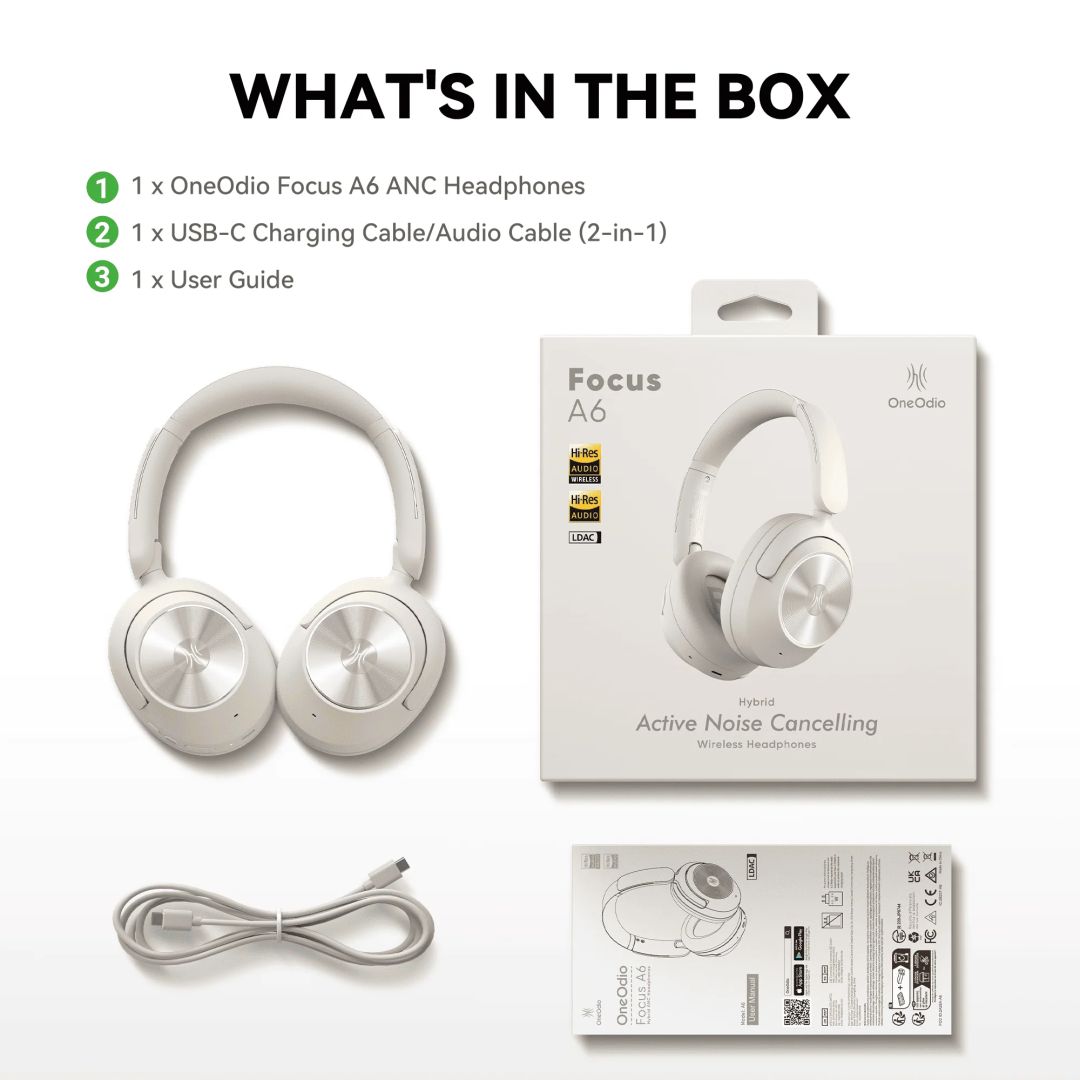 OneOdio Focus A6 Bluetooth Headset Ivory Blush