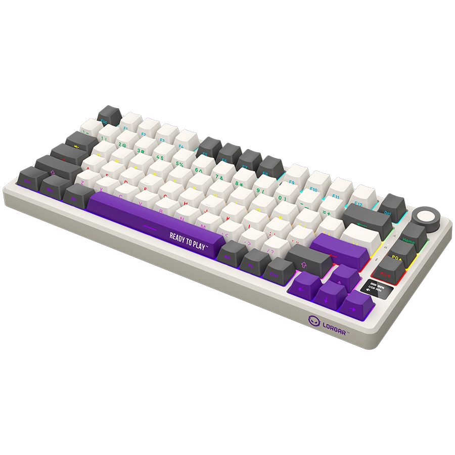 LORGAR KBP7075W Gaming Wireless Bluetooth Mechanical Keyboard Beige US
