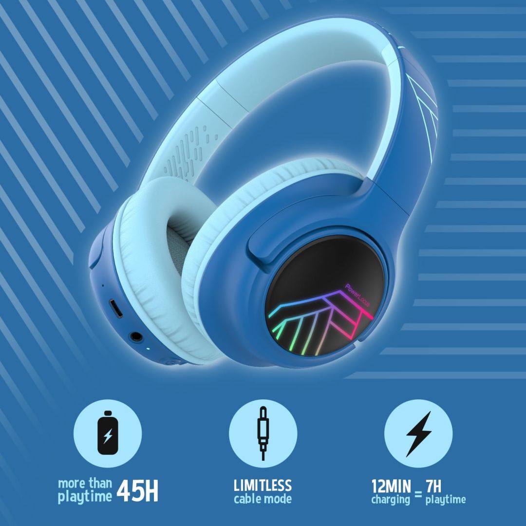 PowerLocus Bobo Kids Bluetooth Headset Black/Blue