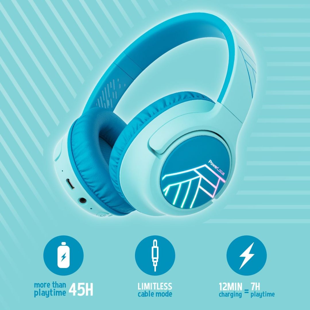 PowerLocus Bobo Kids Bluetooth Headset Blue