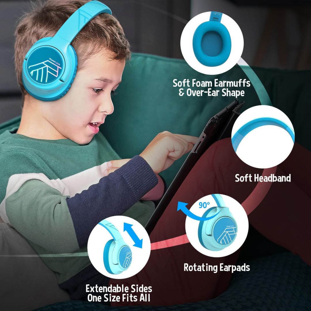 PowerLocus Bobo Kids Bluetooth Headset Blue