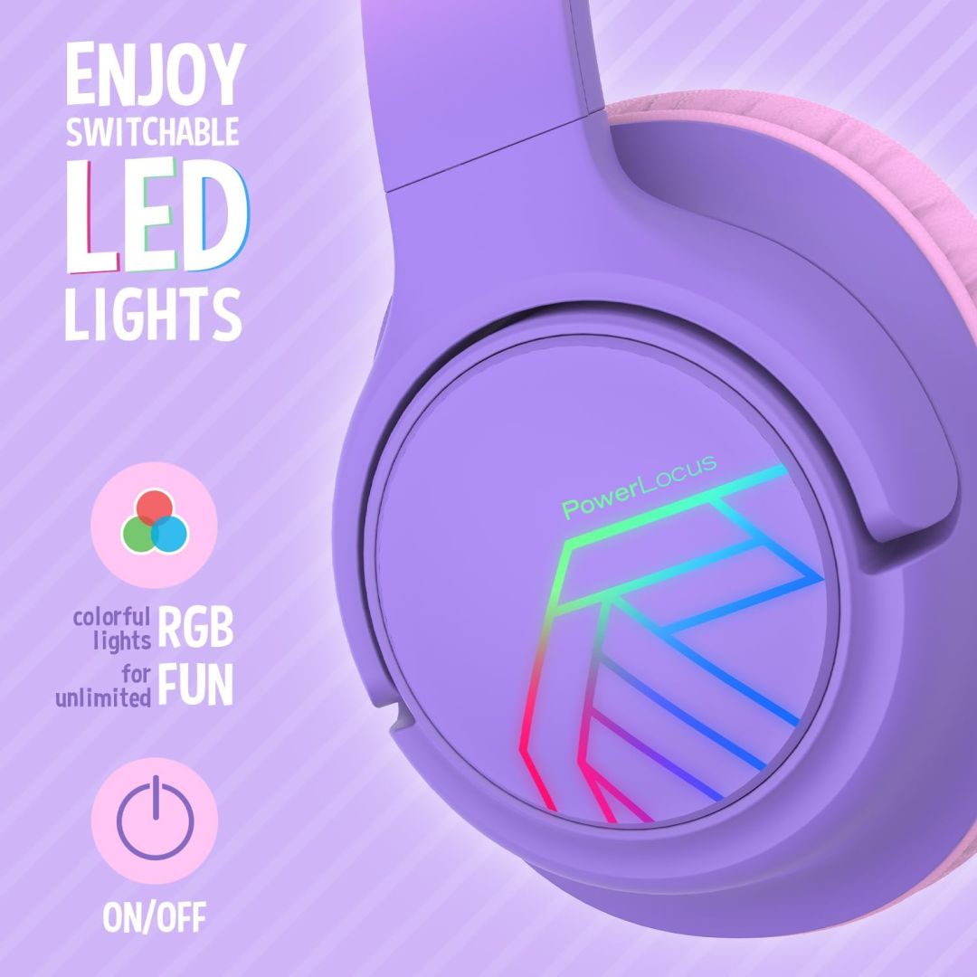 PowerLocus Bobo Kids Bluetooth Headset Purple/Pink