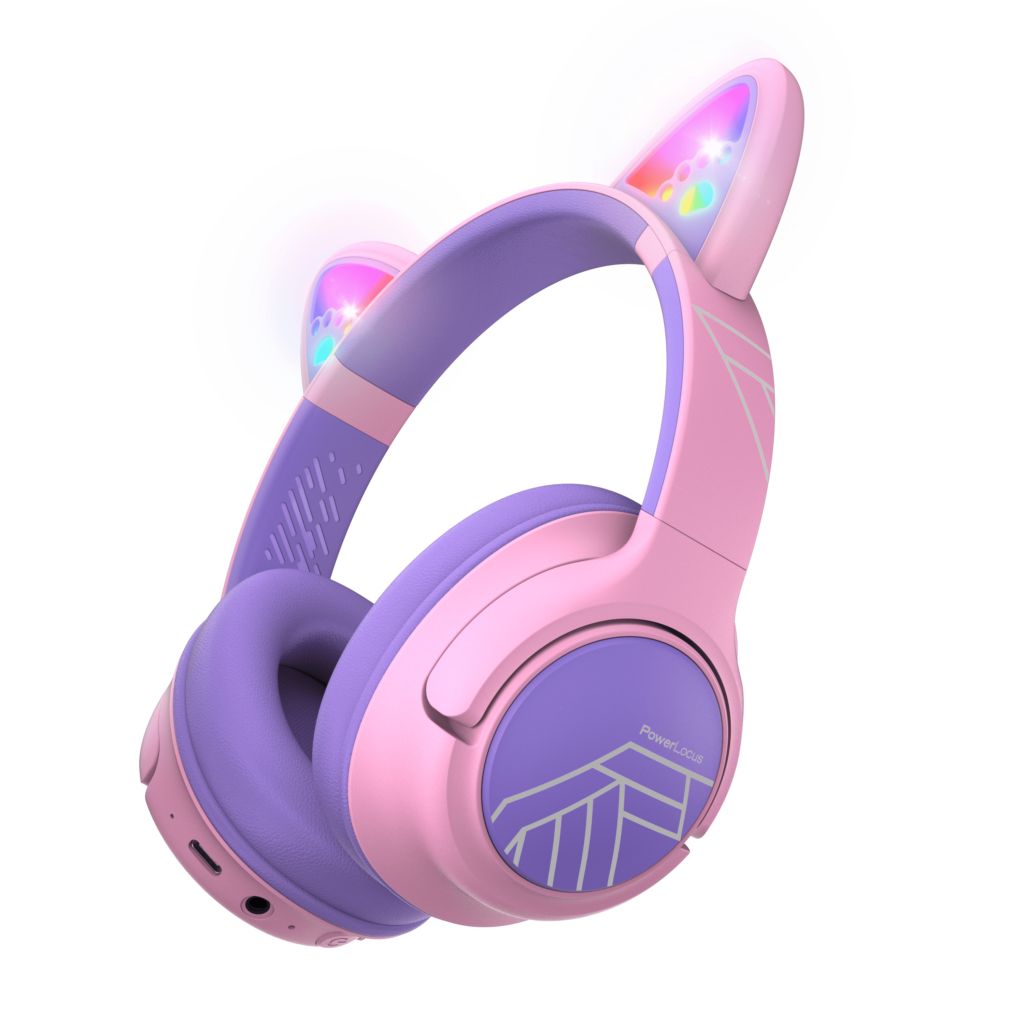PowerLocus Bobo Ears Kids Bluetooth Headset Purple/Pink