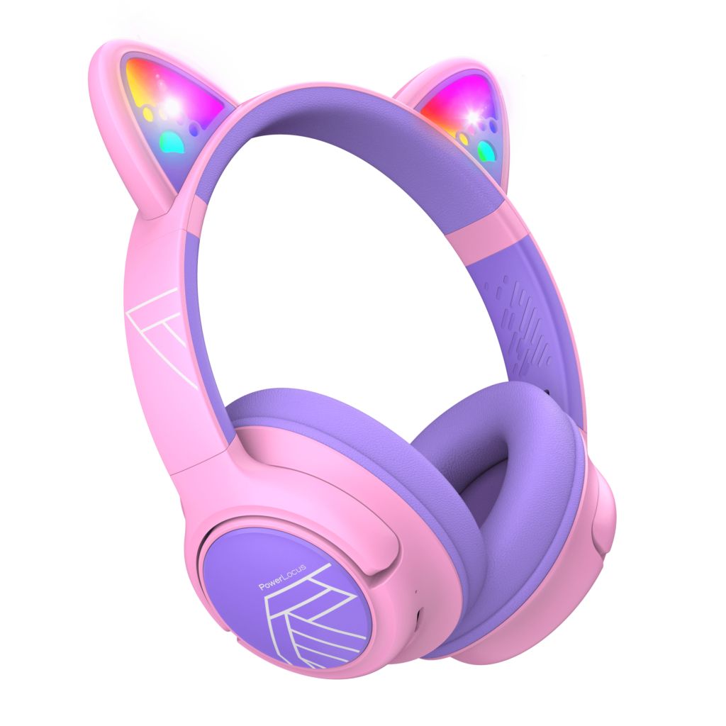 PowerLocus Bobo Ears Kids Bluetooth Headset Purple/Pink