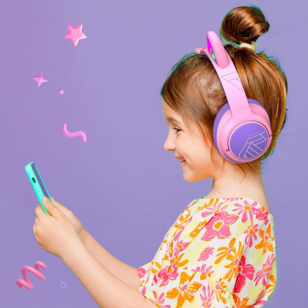 PowerLocus Bobo Ears Kids Bluetooth Headset Purple/Pink