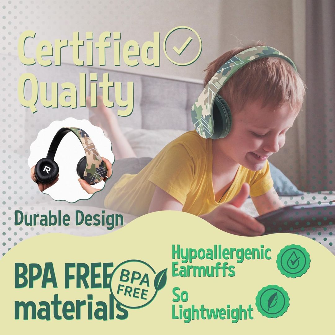 PowerLocus P2Kids Bluetooth Headset Camo