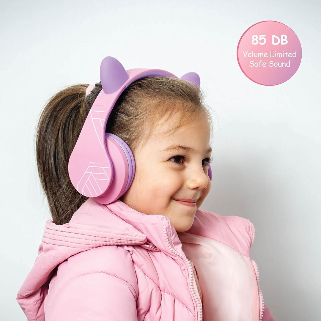 PowerLocus P2Kids Bluetooth Headset Purple/Pink Ears