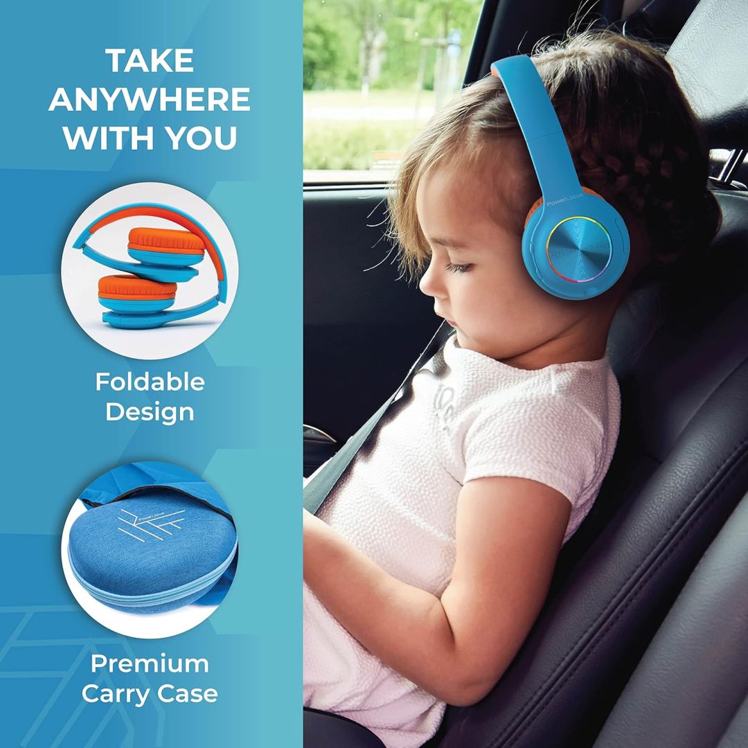 PowerLocus PLED Kids Bluetooth Headset Blue/Orange