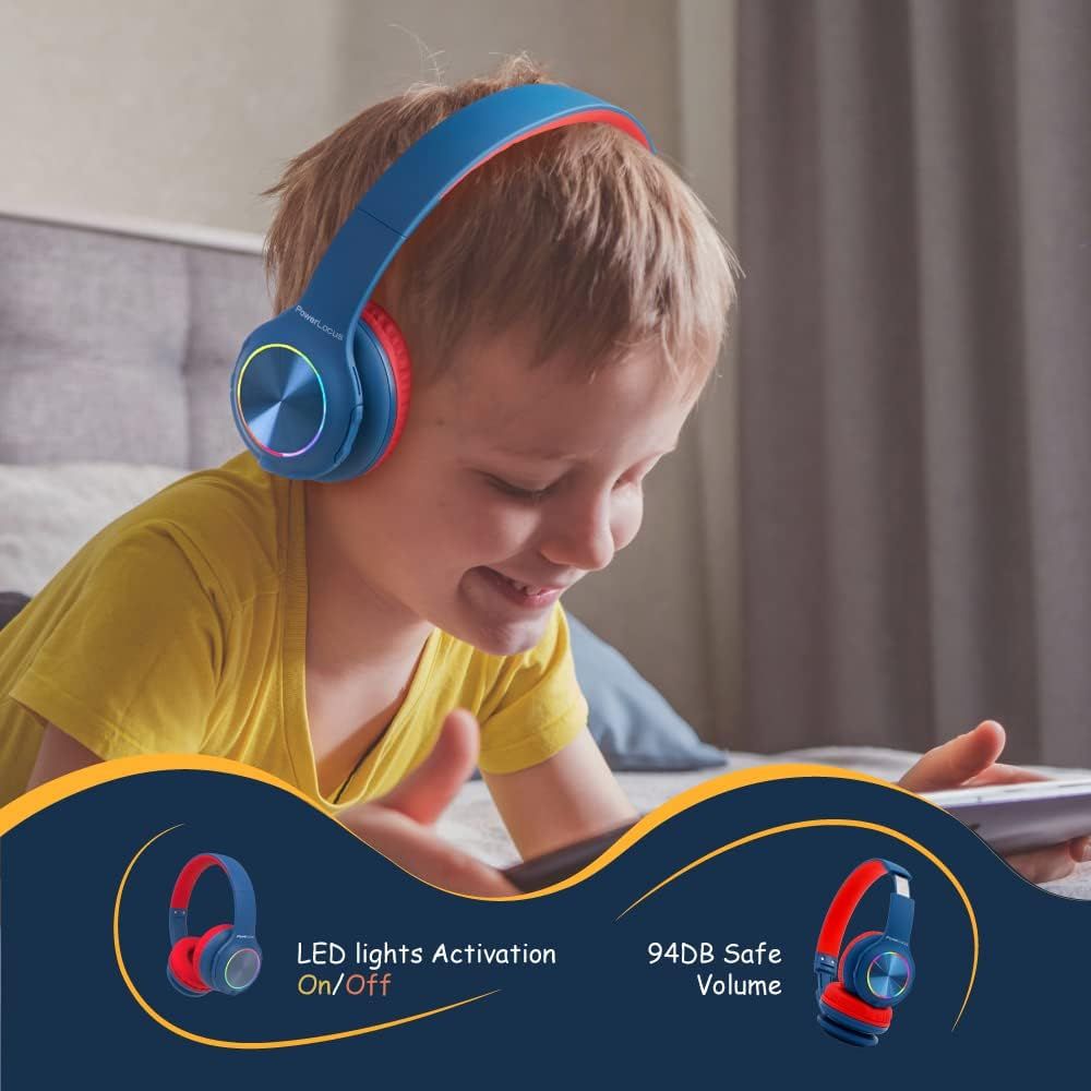 PowerLocus PLED Kids Bluetooth Headset Blue/Red