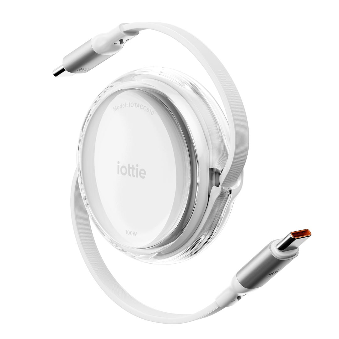 iOttie 100W Retractable USB-C Cable 2 Pack White