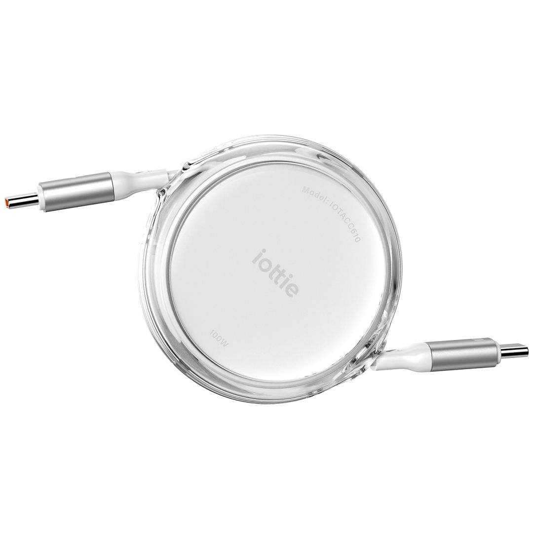 iOttie 100W Retractable USB-C Cable 2 Pack White