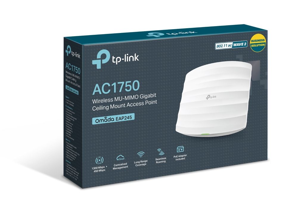 TP-Link EAP245 AC1750 Wireless MU-MIMO Gigabit Ceiling Mount Access Point White (5pack)