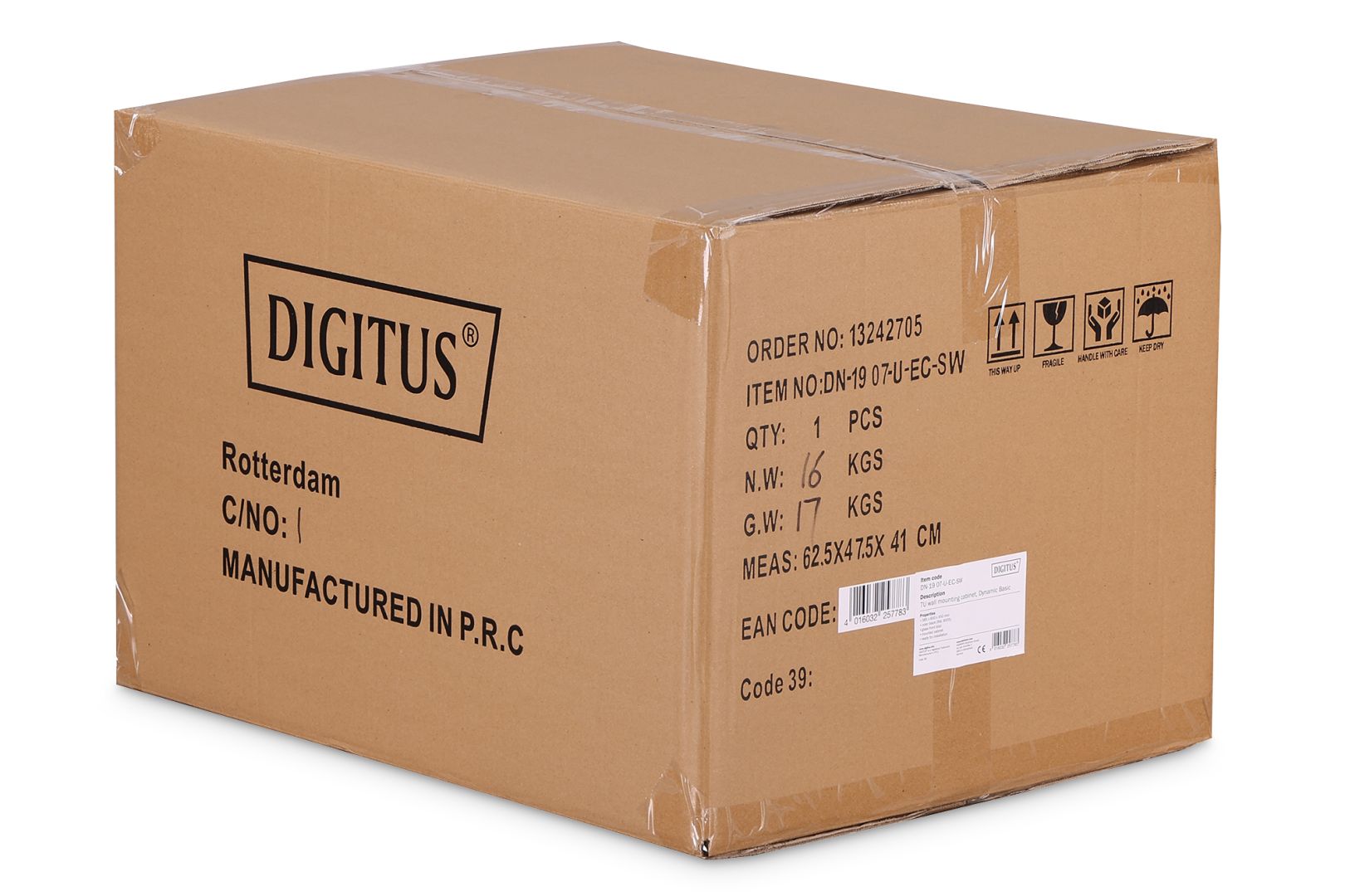 Digitus DN-19 07-U-EC-SW Falra szerelhető Rackszekrény Black