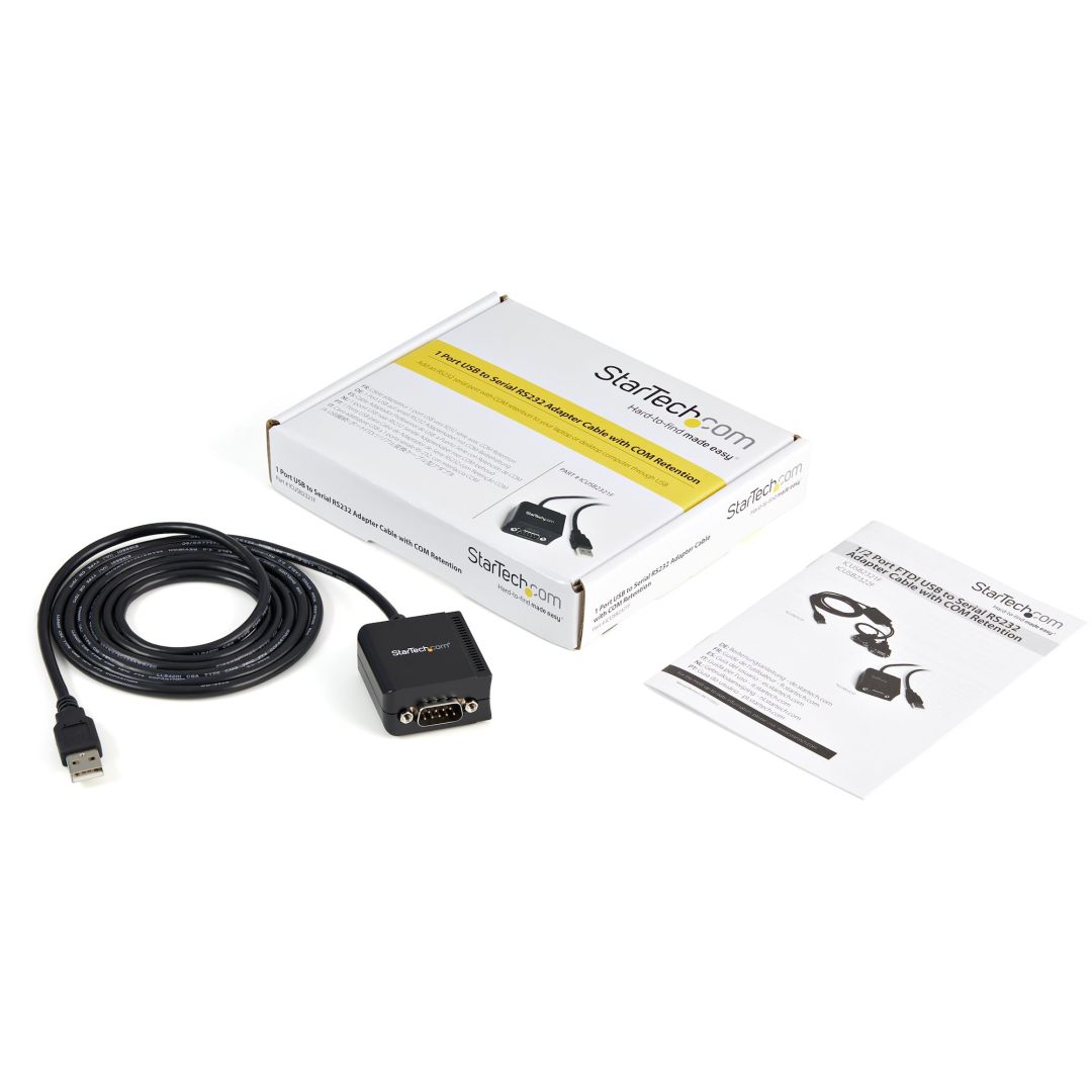 Startech USB to Serial RS232 Adapter Cable with COM Retention 1,8m Black