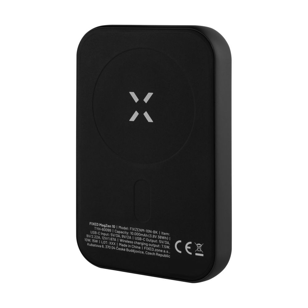 FIXED powerbank vezetéknélküli töltéssel, 10 000 mAh, MagSafe támogatás, 15W töltés, USB-C 20W PD3.0,