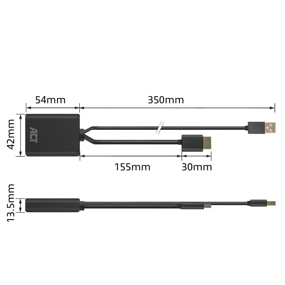 ACT HDMI to DisplayPort adapter 4K@60Hz Black