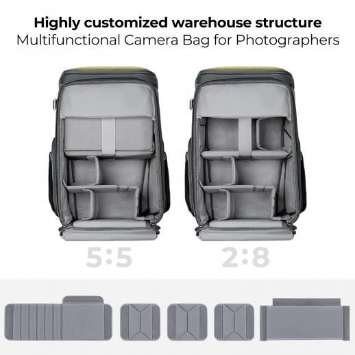 K&F Concept Camera Alpha Backpack Air 25L Black/Yellow