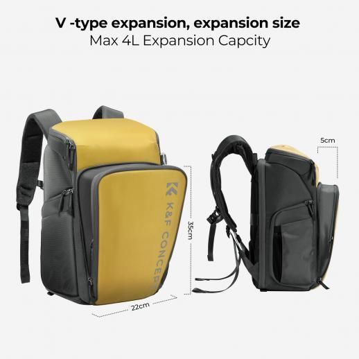 K&F Concept Camera Alpha Backpack Air 25L Black/Yellow