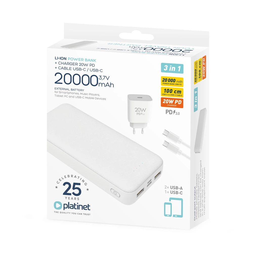 Platinet 20000mAh PowerBank White