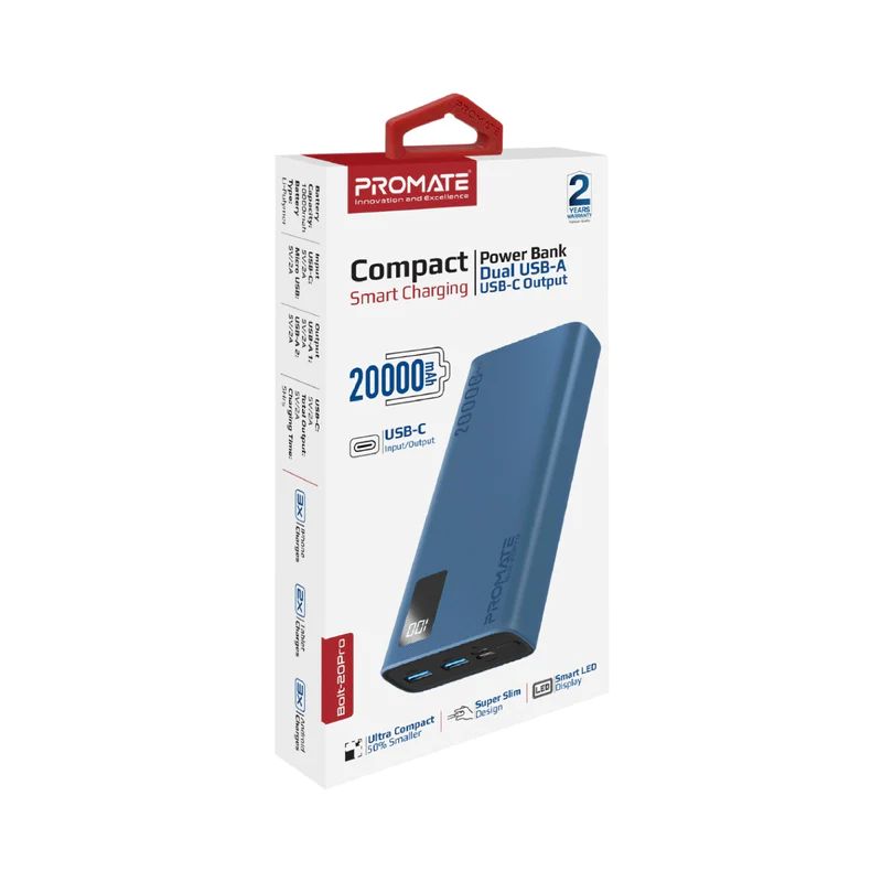 Promate  Bolt-20Pro 20000mAh PowerBank Blue