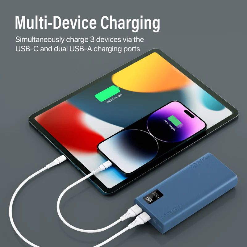 Promate  Bolt-20Pro 20000mAh PowerBank Blue
