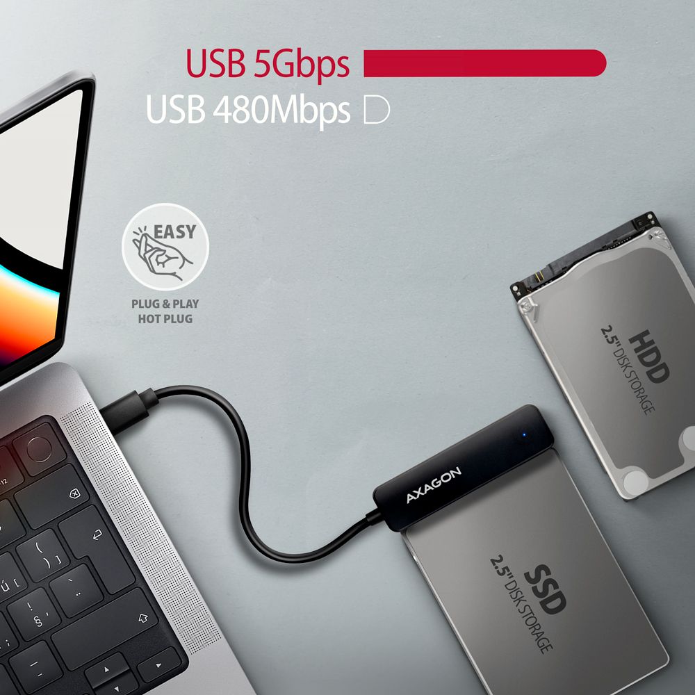 AXAGON ADSA-FP2C USB-C 5Gbps SLIM adapter for 2,5