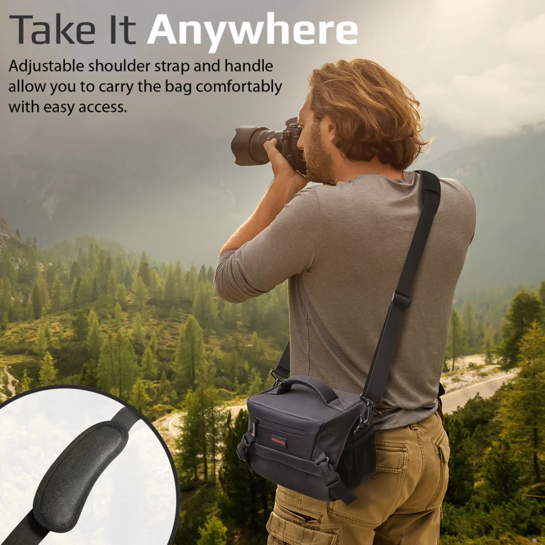 Promate  Arco-L Compact SLR Camera bag with Adjustable Compartment Black