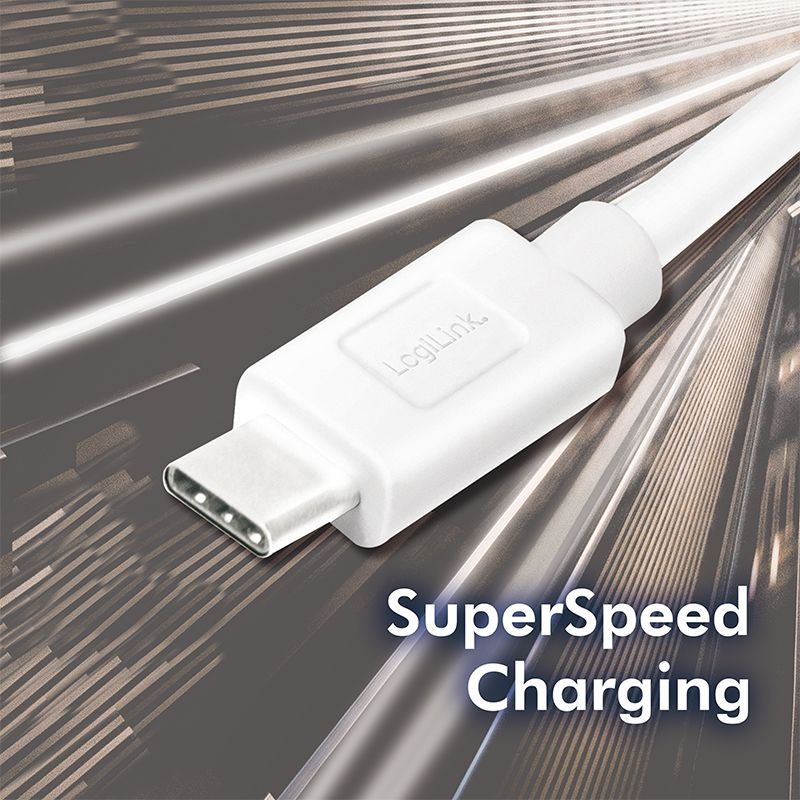 Logilink USB 3.2 Gen1 Type-C cable C/M to USB-A/M 2m White