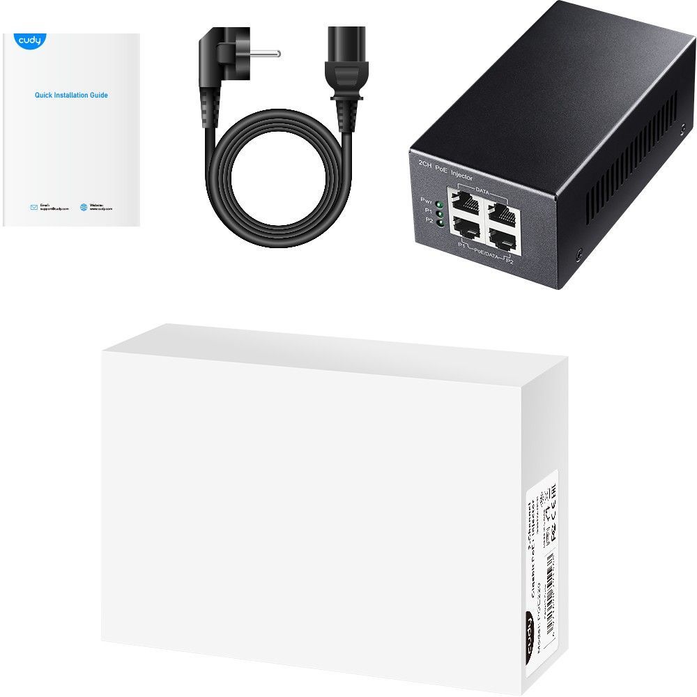 Cudy POE200 2-Channel 30W Gigabit PoE+/PoE Injector