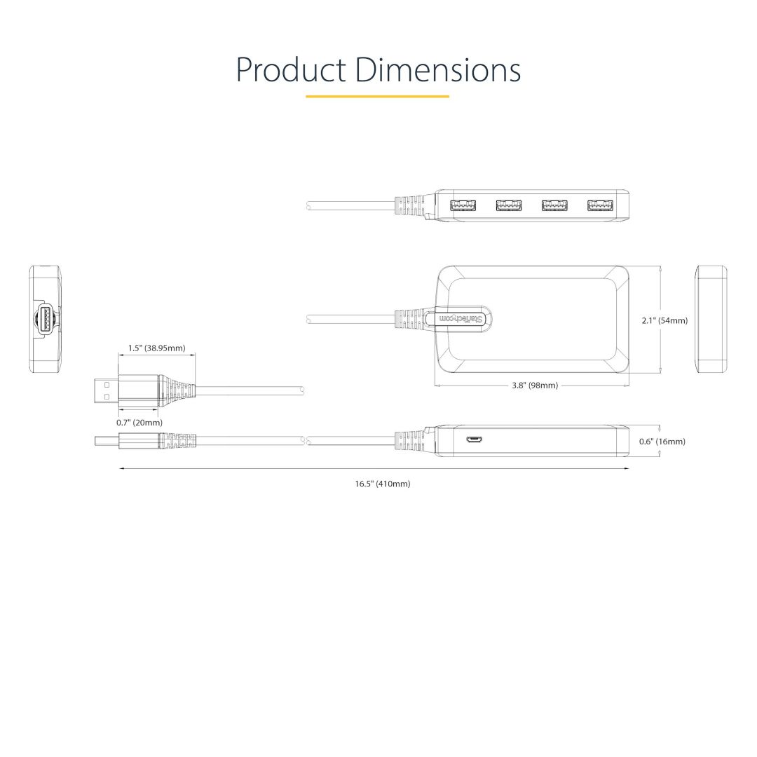 Startech 4-portos USB3.0 HUB Space Gray