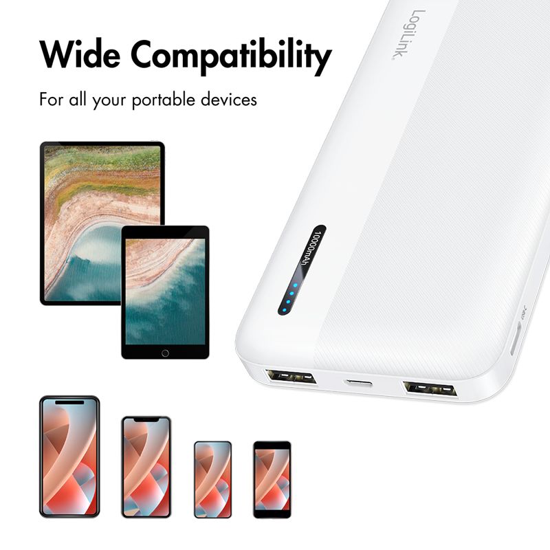 Logilink 10000 mAh PowerBank White