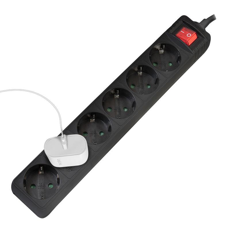Logilink Hálózati Elosztó Kapcsolóval 6DIN 1,5m Black