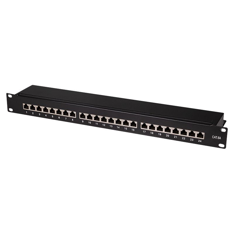 Logilink Cat.6A Patch Panel 24 ports shielded 19 inch rack mount Black