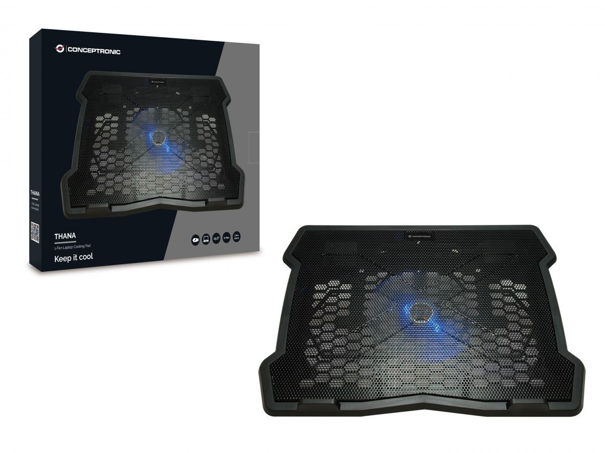 Conceptronic  THANA05B 1 ventilátoros laptop hűtőpad Black