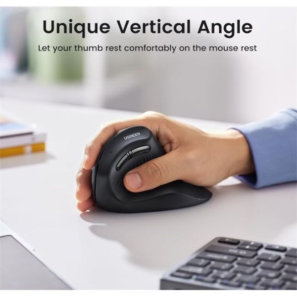UGREEN MU08 Vertical Wireless Bluetooth Mouse Black
