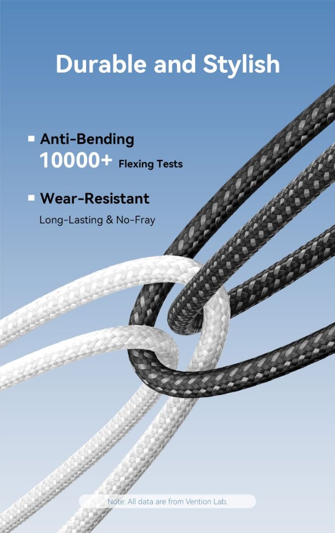 Vention USB 2.0 A Male to C Male 6A Aluminum Alloy Type cable 1m White