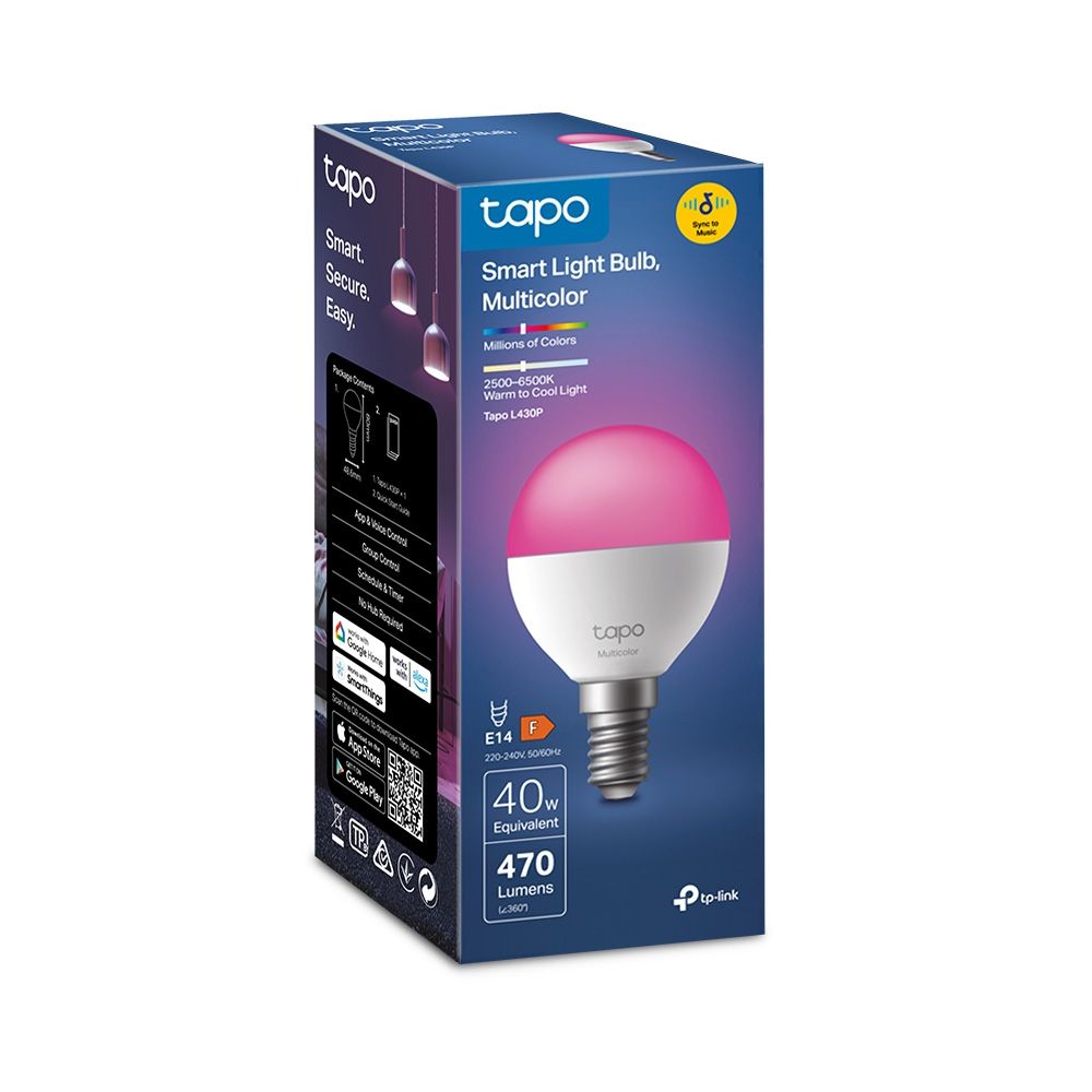 TP-Link Tapo L430P Smart P45 Light Bulb Multicolor
