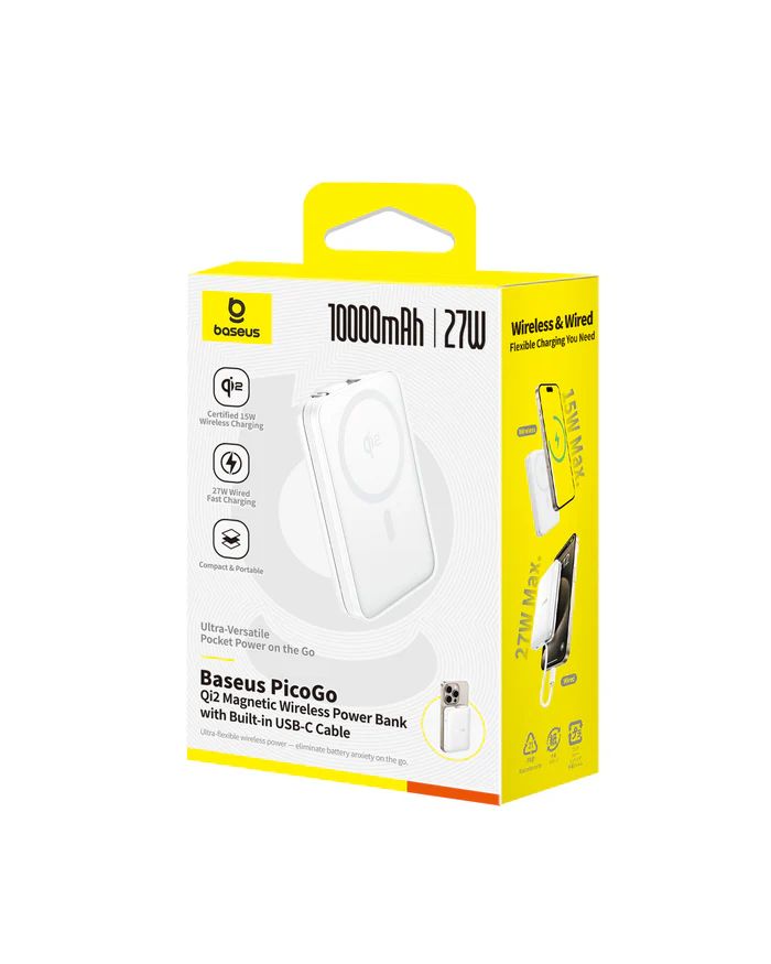Baseus PicoGo Qi2 10000mAh PowerBank White
