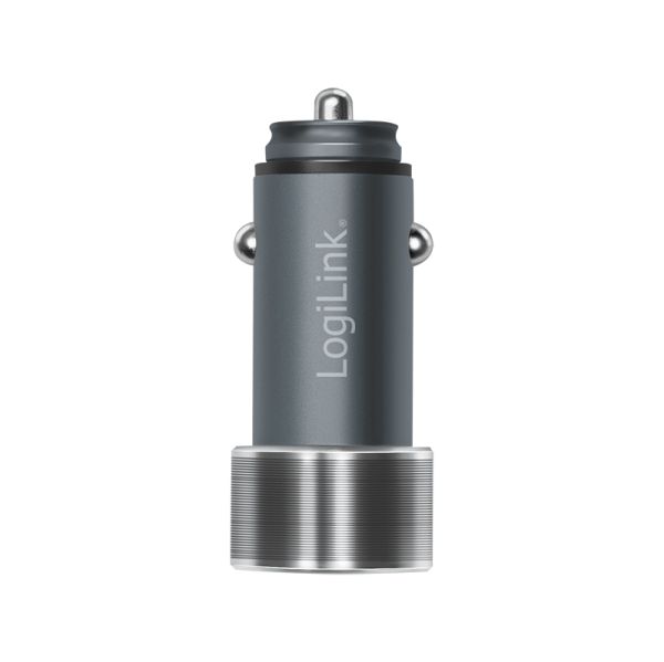 Logilink USB car charger 1x USB-C PD 1x USB-A QC 36W Grey