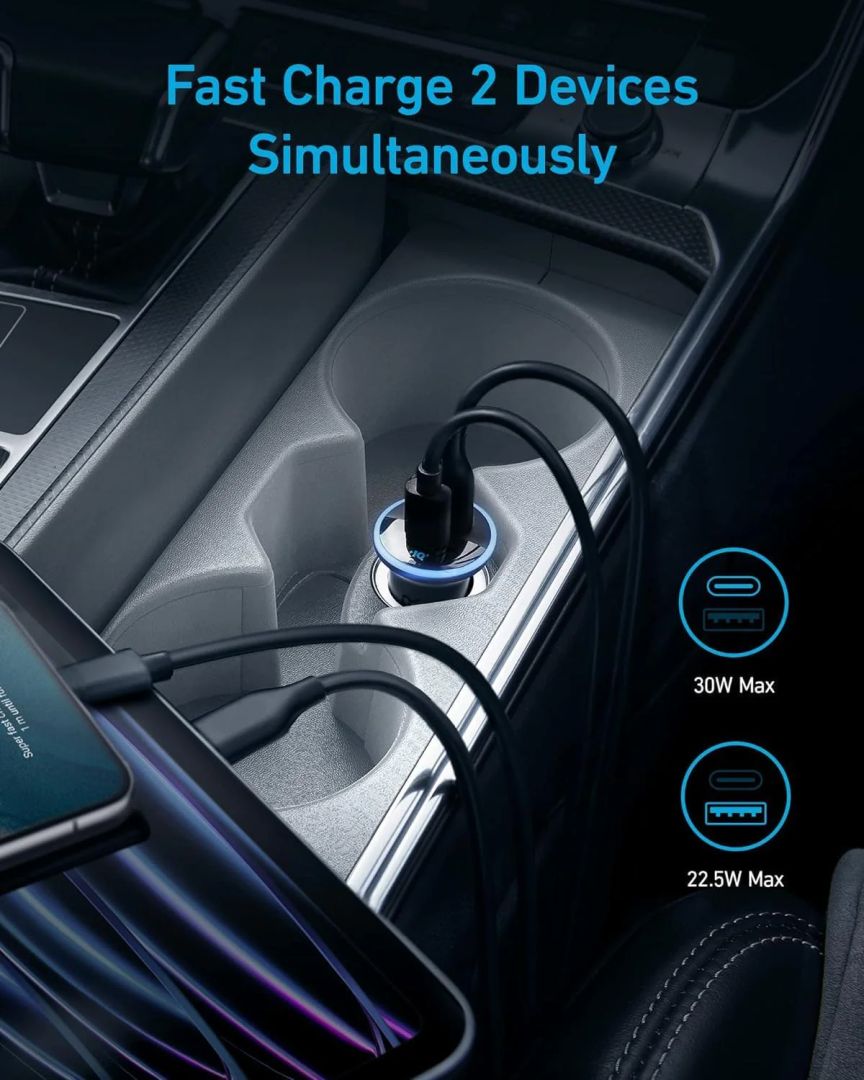 ANKER 323 car charger 52,5W Black