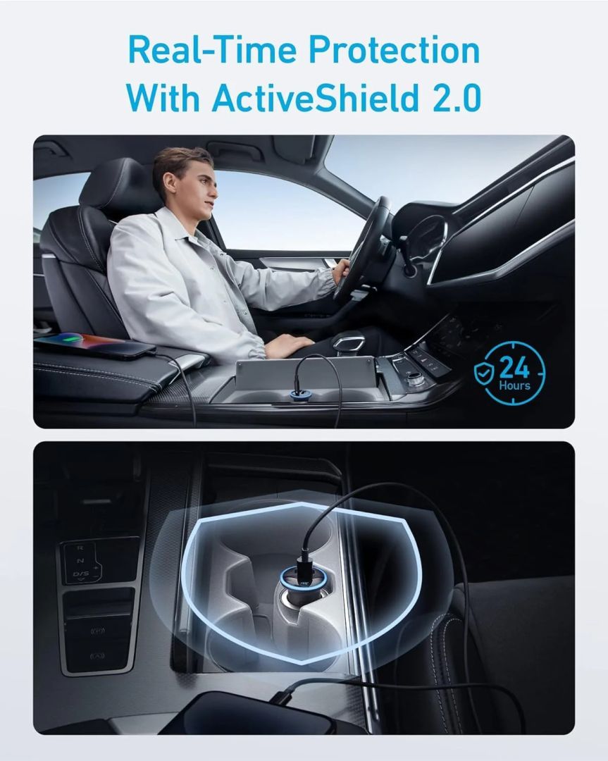 ANKER 323 car charger 52,5W Black