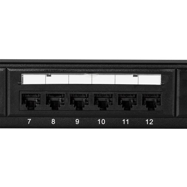 Logilink NP0004 Cat.6 patch panel 24-portos árnyékolatlan 19 rackbe Black