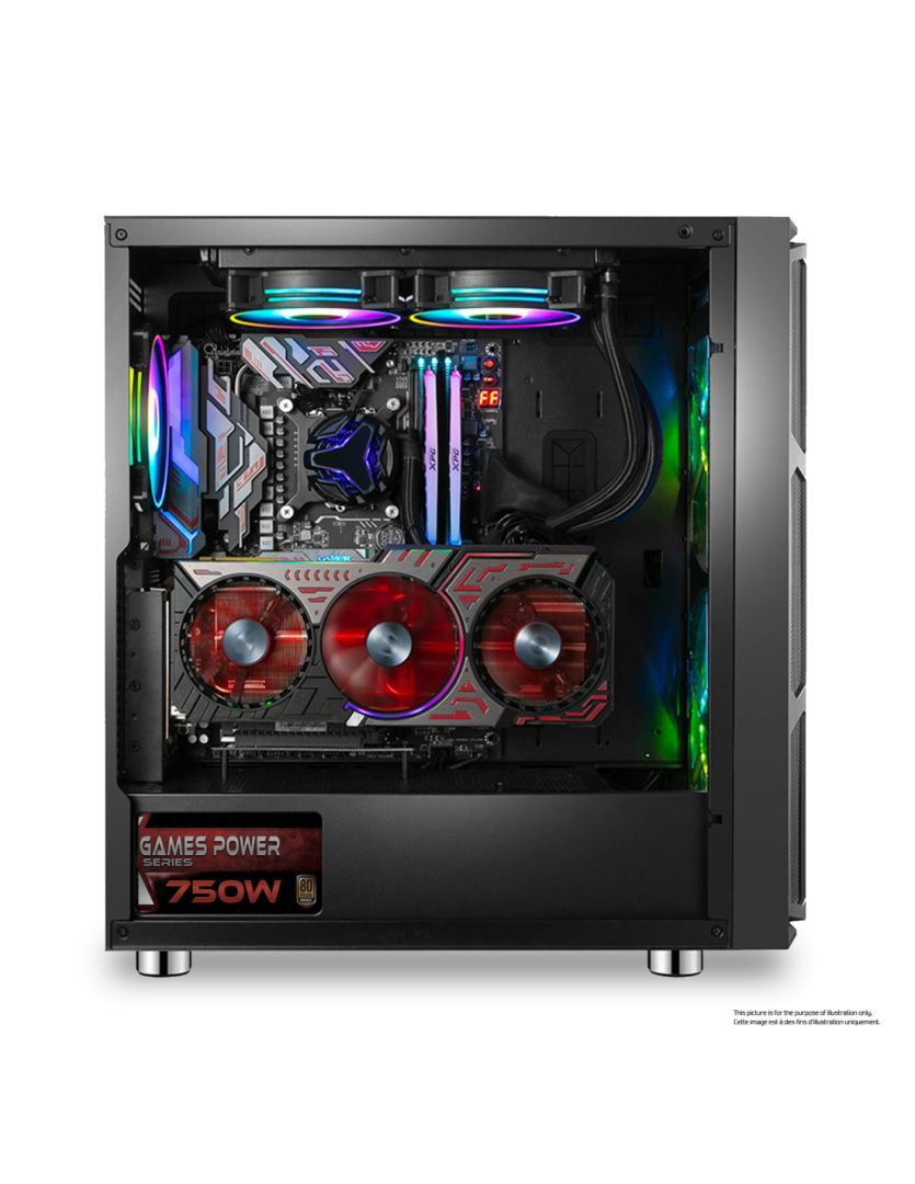 Spirit Of Gamer Ghost 5 RGB Tempered Glass Black