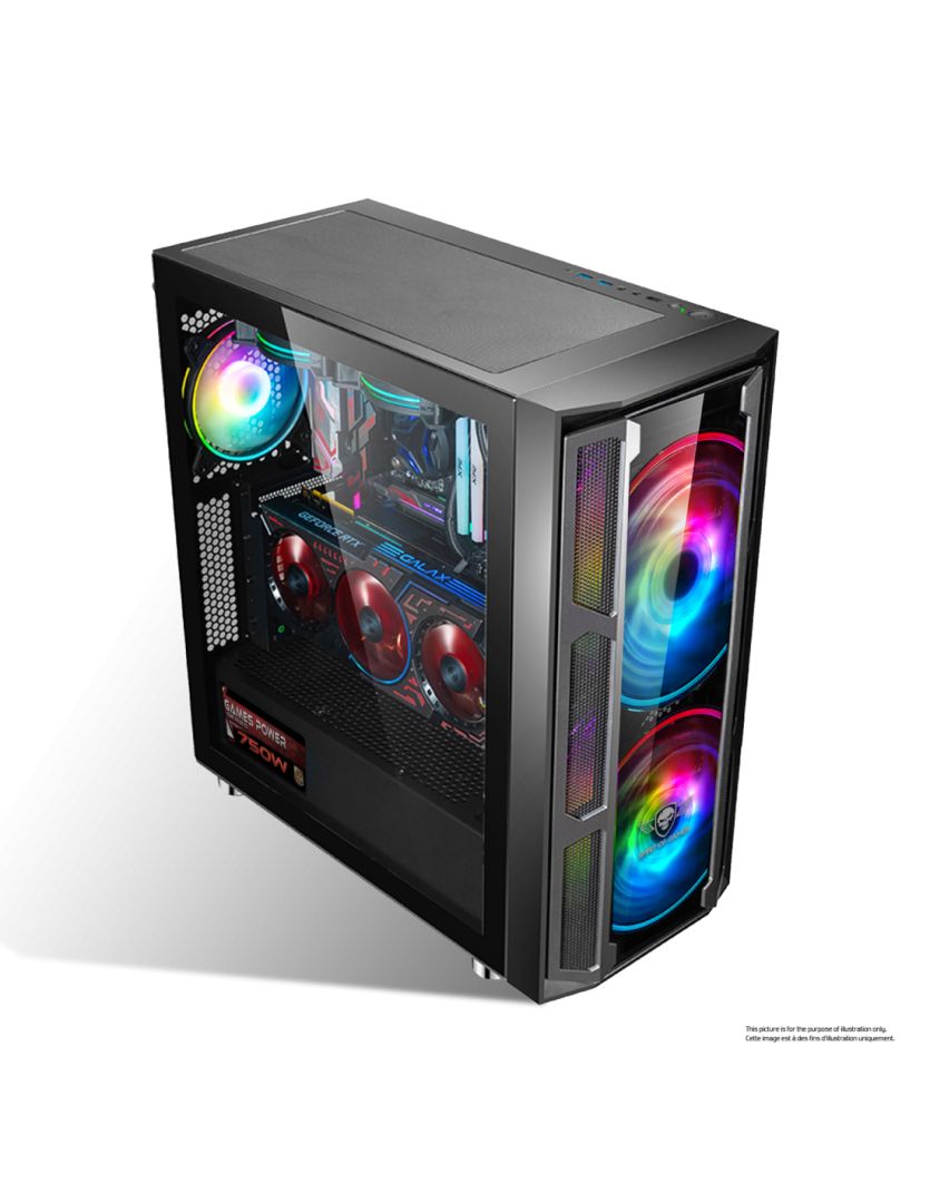 Spirit Of Gamer Ghost 5 RGB Tempered Glass Black